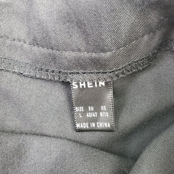 Black Flared Mini Skater Skirt 8/10 Grommet Waist Stretchy Y2K Gothcore Preppy - Picture 8 of 13